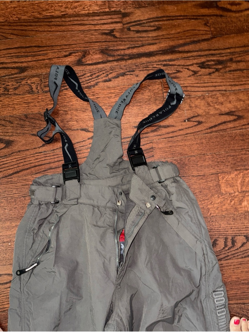 Men's Gray Snow Bib Pants with Adjustable Suspenders
